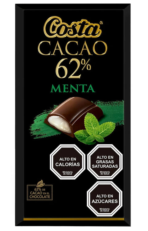 Chocolate Cacao 62% Menta  100 gr