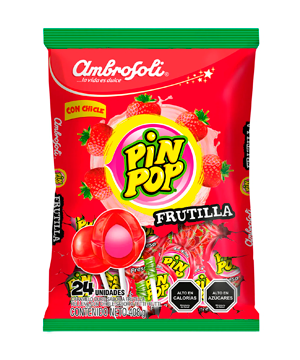 Chupete Pin Pop Frutilla 24 uni