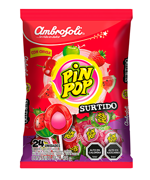 Chupete Pin Pop Surtido 24 uni