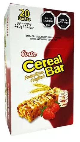 Barra de Cereal Bar Frutos Rojos y Yoghurt - 20 Unidades