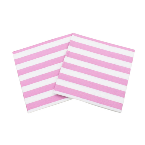 Servilletas Lineas Rosadas - 12 Unidades