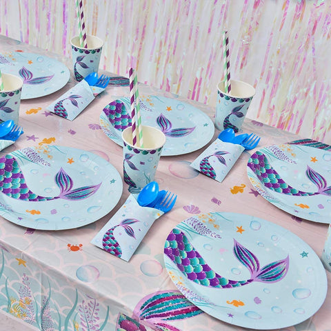 Plato cumpleaños Sirena - 6 unidades