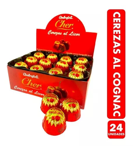 Bombon Cerezas Cognac 360 gr Display 24 unidades